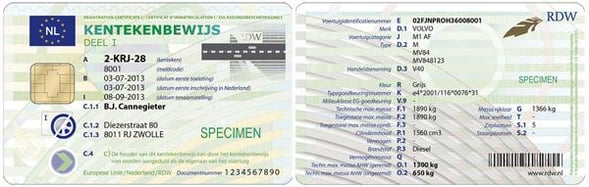 Kentekencard-kentekenbewijs