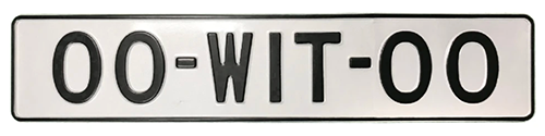 Witte kentekenplaat voor fietsendragers